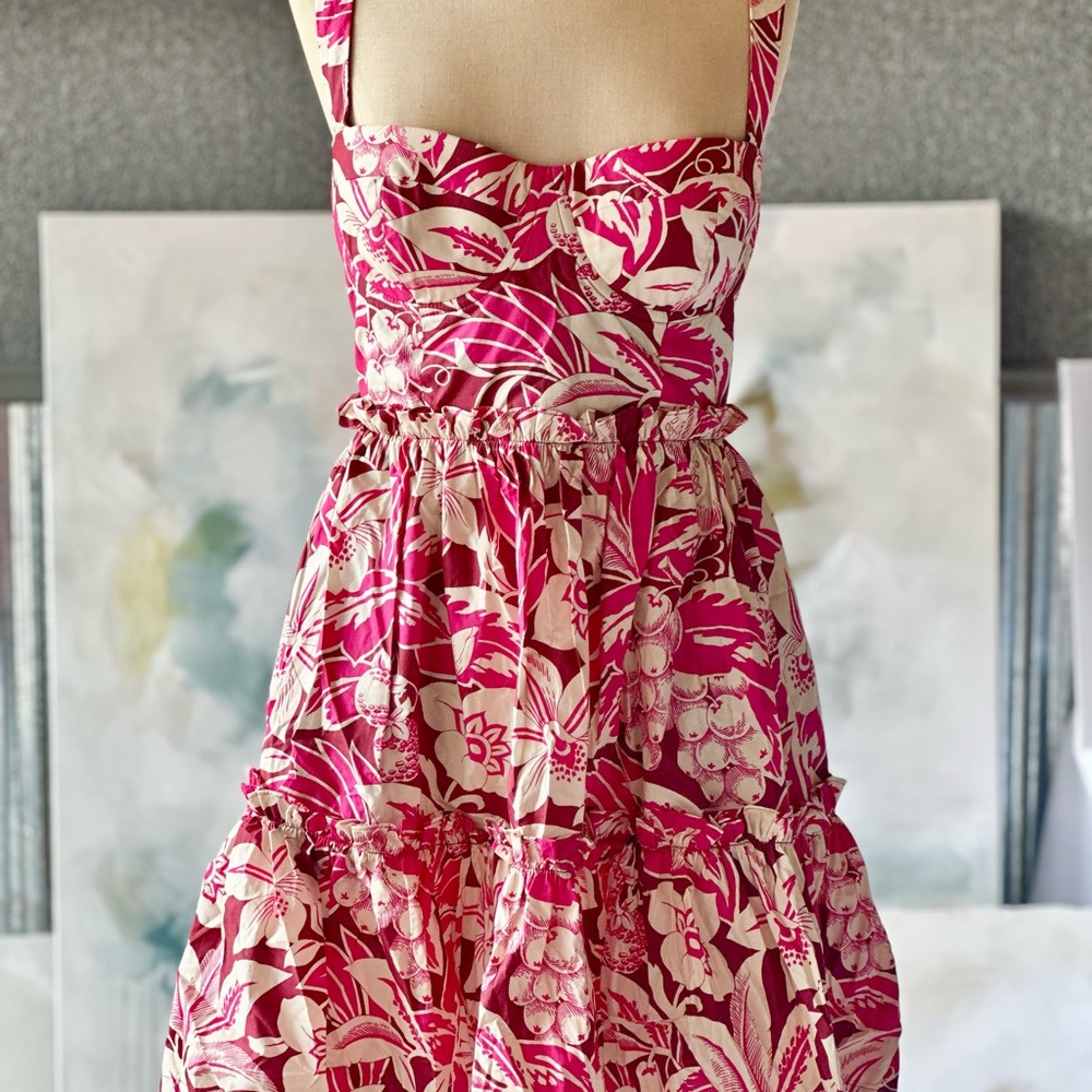 Pink and White Floral Dress